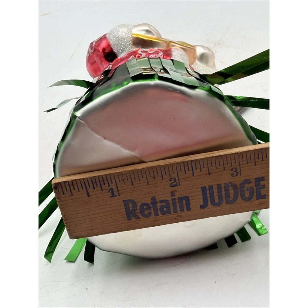 Vtg Robert Stanley Santa W/Ukulele Christmas Ornament Glass Santa Claus Hawaiian